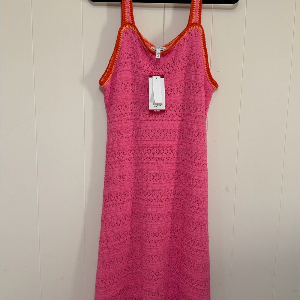 Jessica Simpson Pink and Orange Midi Dress